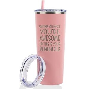 NIB 22oz Motivational Stainless Steel Pink Tumbler